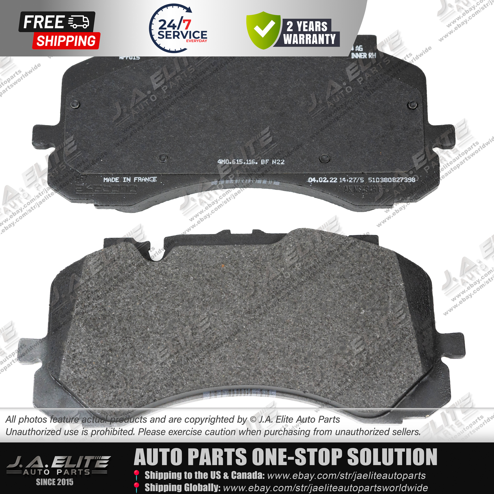 2set Genuine Front & Rear Brake Pad kit for Bentley Bentayga (2017+)