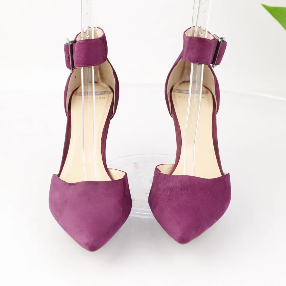 Cole Haan Womens Memphis Pump Size 9.5 Purple Suede Ankle Strap Heels Grand Os - Image 2 of 4