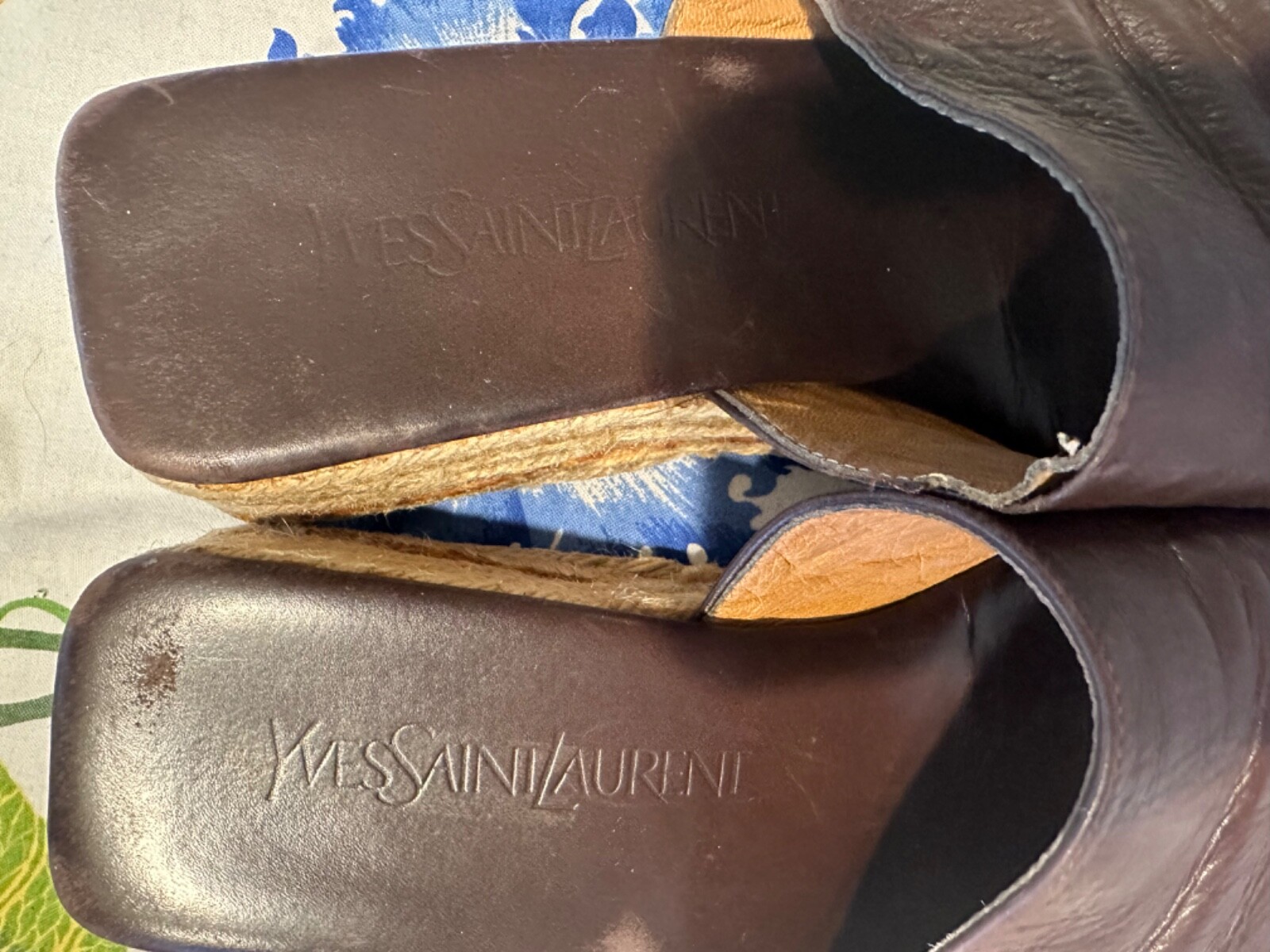 SAINT LAURENT Yves St laurent espadrillas pelle bordeaux 8 5 $100