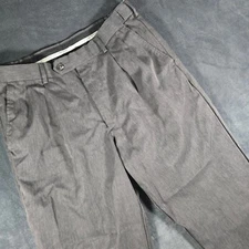 Perry Ellis Portfolio Gray Dress Pants Pleated Front Mens Size 33x32