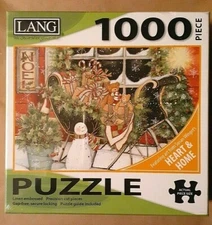 Lang Santa's Sleigh Susan Winget's Linen Embossed Precision Cut 1000pc Puzzle