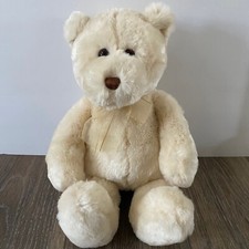 GUND Teddy Polar Bear Plush Stuffed Animal Toy White Sparkle Glitter Ribbon 18"