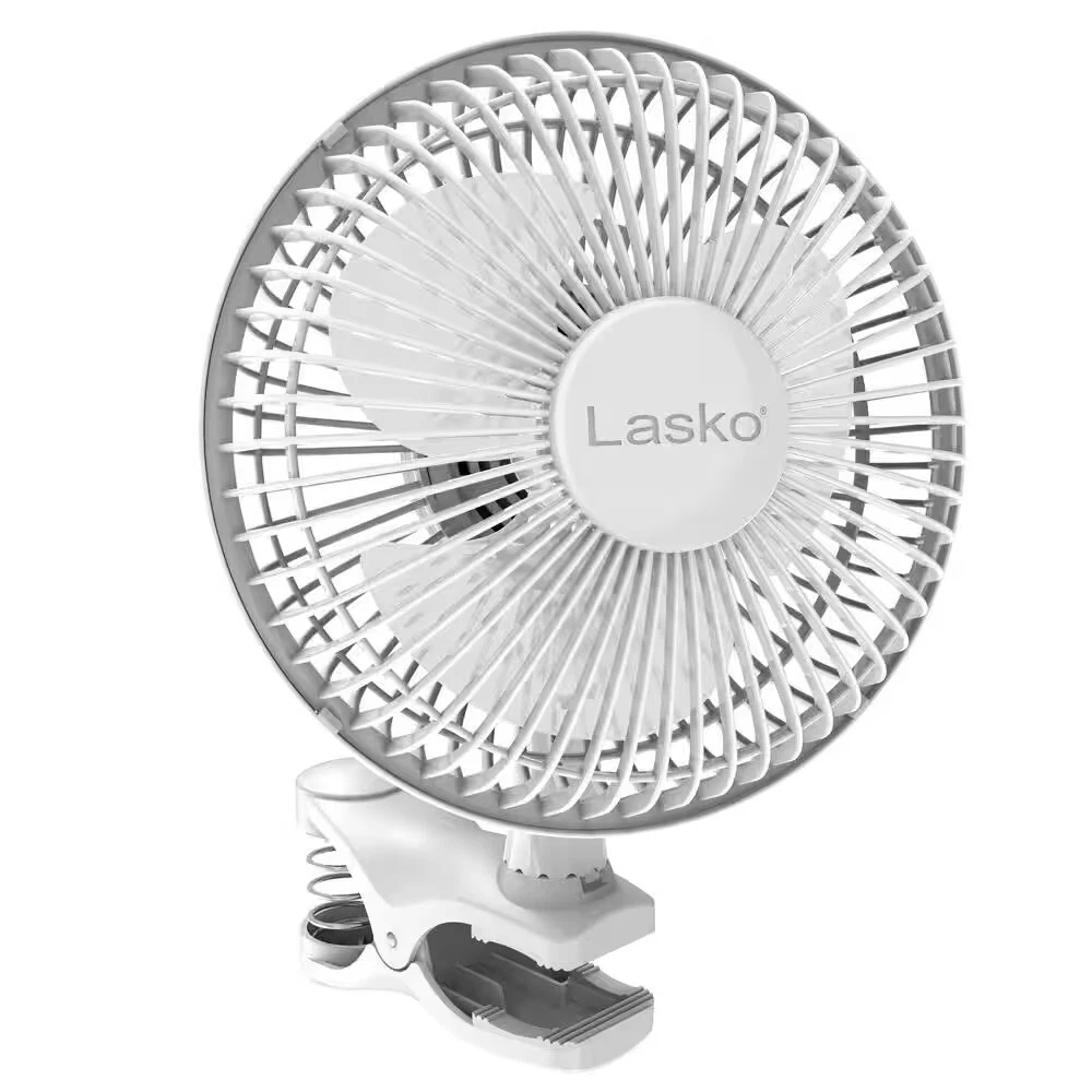 Lasko Mini Cooling Clip Fan 2 Speeds White Desk Table Quiet Small Office Corded