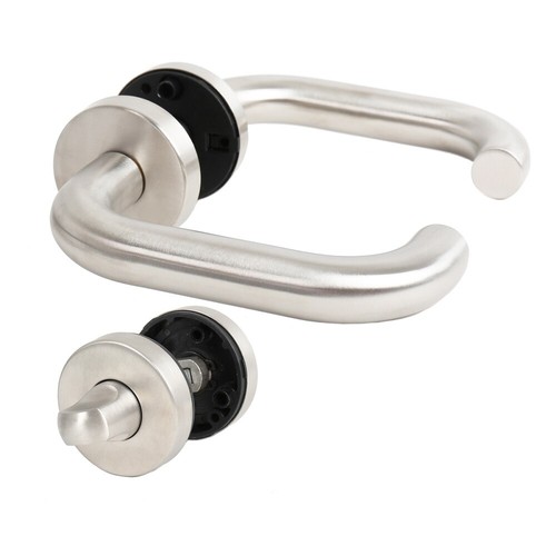 Door Push Door Handle Stainless Steel Matte Rosette Setting Model Real - Picture 3 of 10