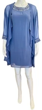 Ignite Evenings $139 Chiffon Beaded 3/4 Sleeve 2-Piece Jacket Dress 6P NWT