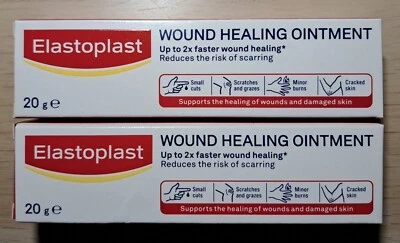 2 Packs Elastoplast Wound Healing Ointment Cream Burn Cut ScratchesPlaster 20g