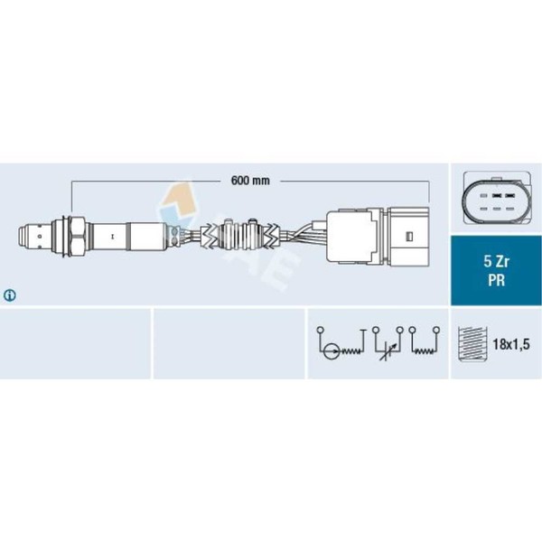 FAE Lambdasonde Regelsonde FüR VW Polo 1.4 16V Lupo Skoda Fabia I Combi-image