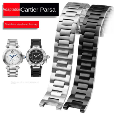 Edelstahl Uhrenarmband passend für Cartier Pasha Serie Metall Faltschließe Ar...
