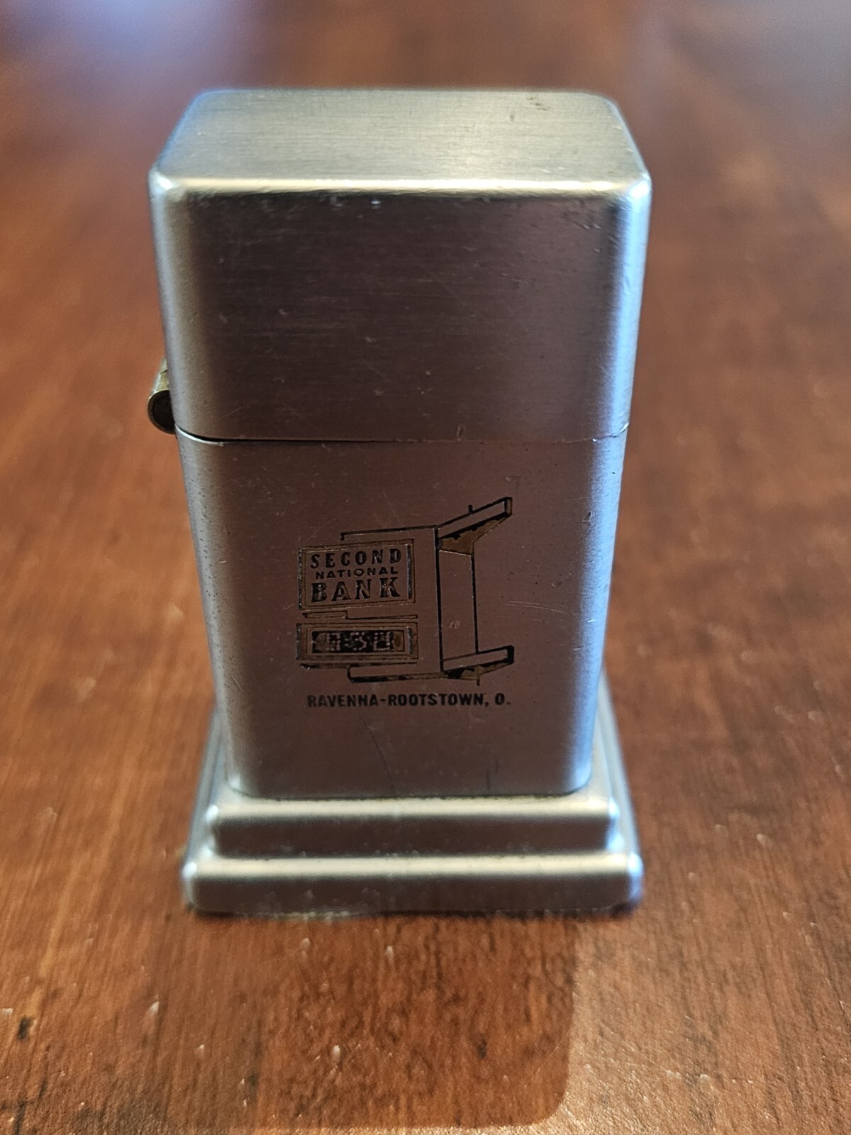 Vintage Zippo Table Lighter Barcroft Second National Bank Ohio