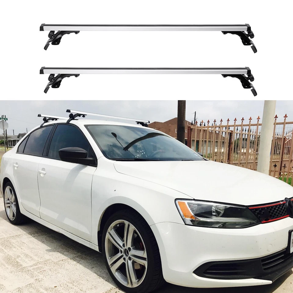 Barras transversales de techo superior para Hyundai Ioniq 48" portaequipajes de carga con bloqueo Foto 2 de 4