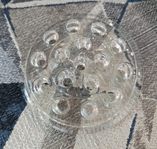 Vintage Glass 5 Inch 16 Hole Flower Frog Stem Holder For Vase Great Condition