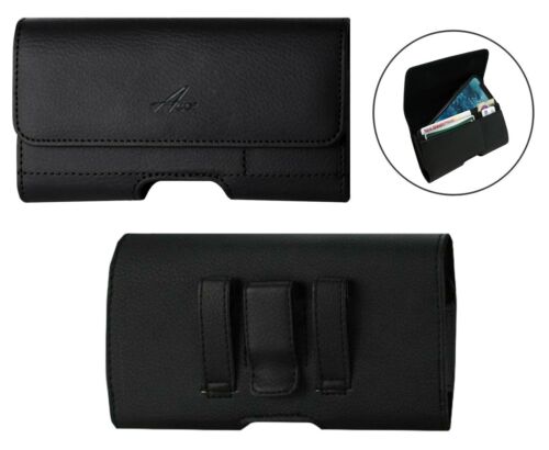 Leather Belt Clip Card Slot Holster for Cell Phone (TO FIT WITH LIFEPROOF CASE) - Picture 1 of 12