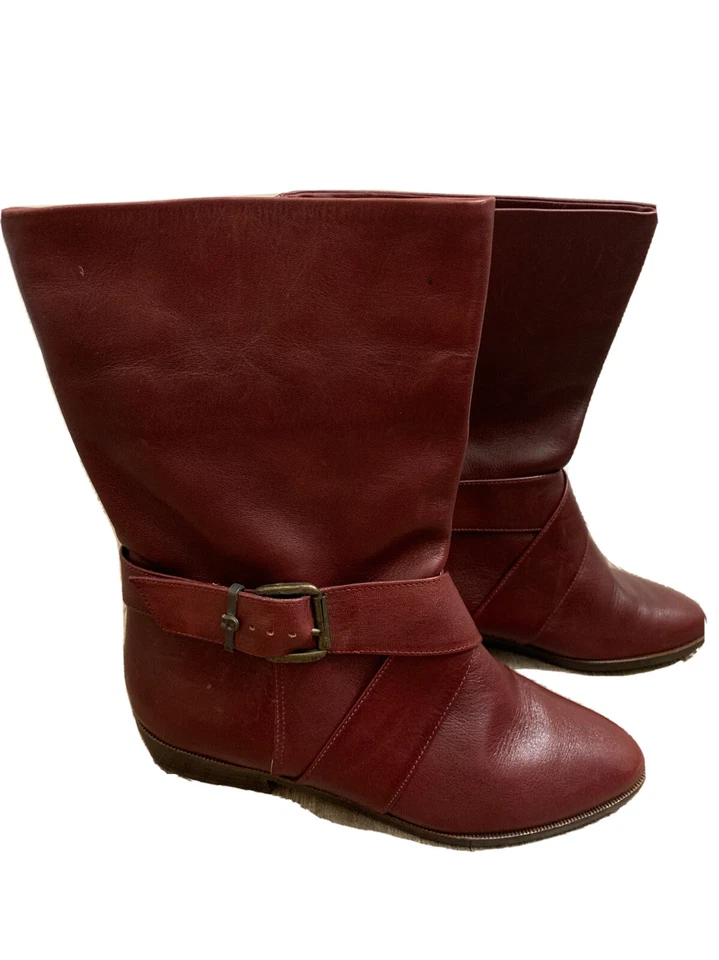 Botas de cuero rojas firma vintage Etienne Aigner/mediados de los 80’s, excelente estado Foto 2 de 4
