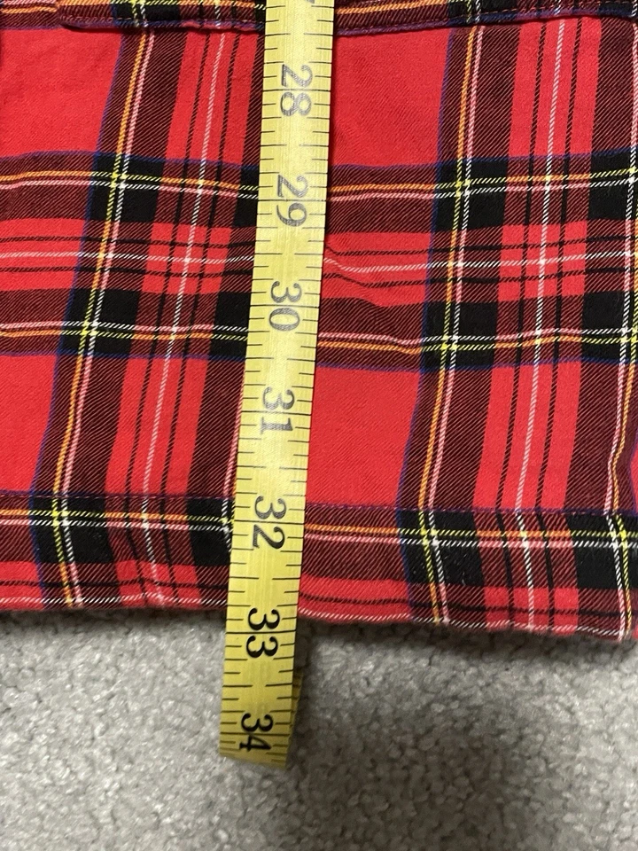 Bata de franela J.Crew roja festiva a cuadros XXS-XS Foto 3 de 4