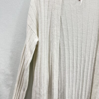 Cardigan FREE PEOPLE Bicolore Crème-blanc - Taille L, Lin Mélangé, Très Bon état