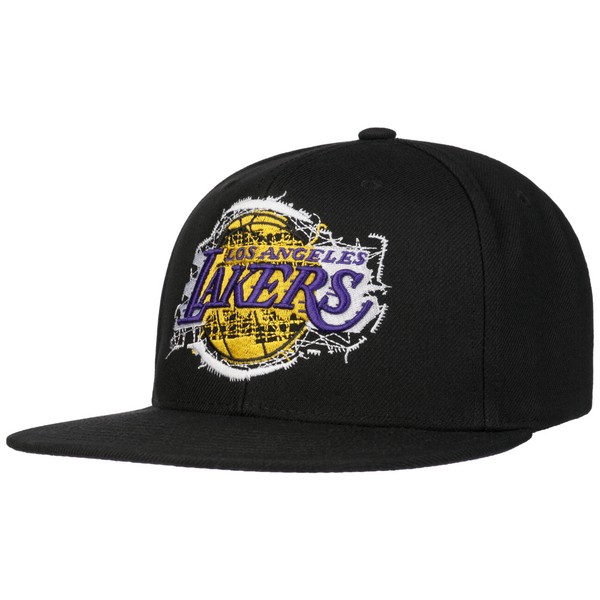 Mitchell & Ness Embroidery Glitch Lakers Cap Basecap Baseballcap Flat Brim La-image