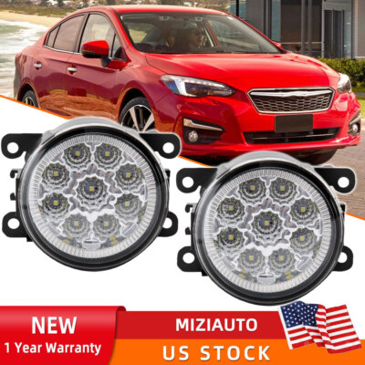 Pair White LED Fog Light Bumper Driving Lamp for Subaru Impreza 2020-2024
