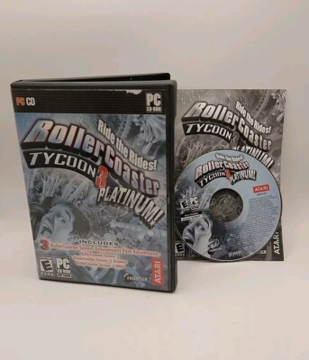 RollerCoaster Tycoon 3: Platinum w/ Hard Case & Booklet PC Windows 98/2000/XP