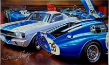 Shelbys Garage Gicle Canvas Autographed By Carroll Shelby Pat Bailey 2640