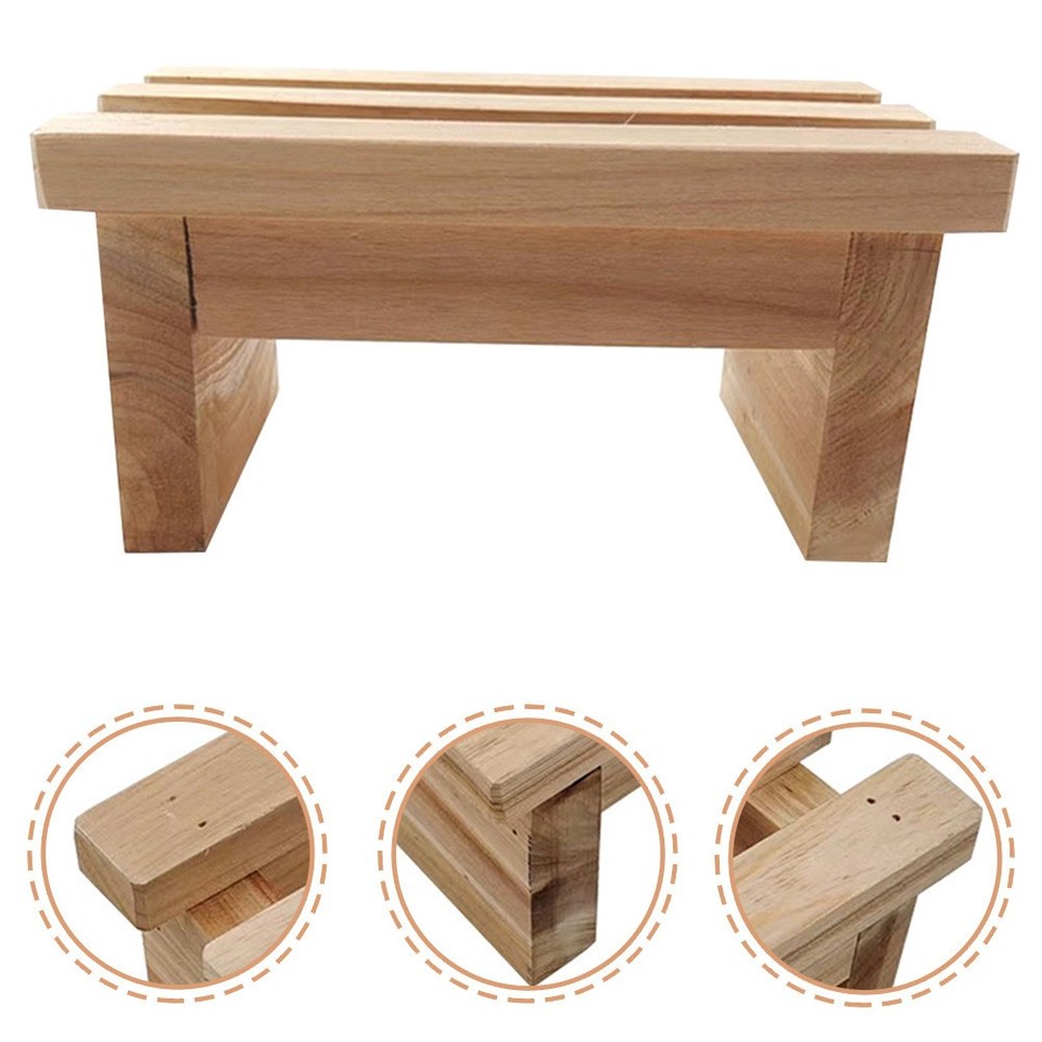 Wooden Step Stool For Kids And Adults Comfortable Foot Stool For Daily ...