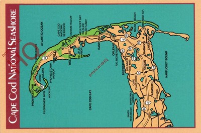 Ansichtskarte:;Cape Cod, National Seashore, Karte