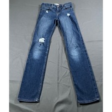 Abercrombie Kids Slim Fit Distressed Blue Jeans Size 11/12 Adjustable Waist