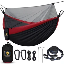 Camping Hammock with Net,Travel Portable Lightweight Hammocks with Tree Strap...