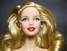 BARBIE MODEL MUSE Pose DOLL Nude-long blond Hair GOLD EYESHADOW RED LIPS Holiday