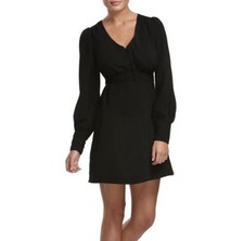 Alice Temperley for Target Long Sleeve V-Neck Black Tie Waist Dress Medium