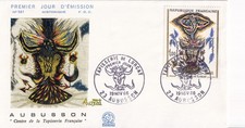 Enveloppe 1er Jour timbre 1966 tableau peintre tapisserie JEAN LURCAT AUBUSSON