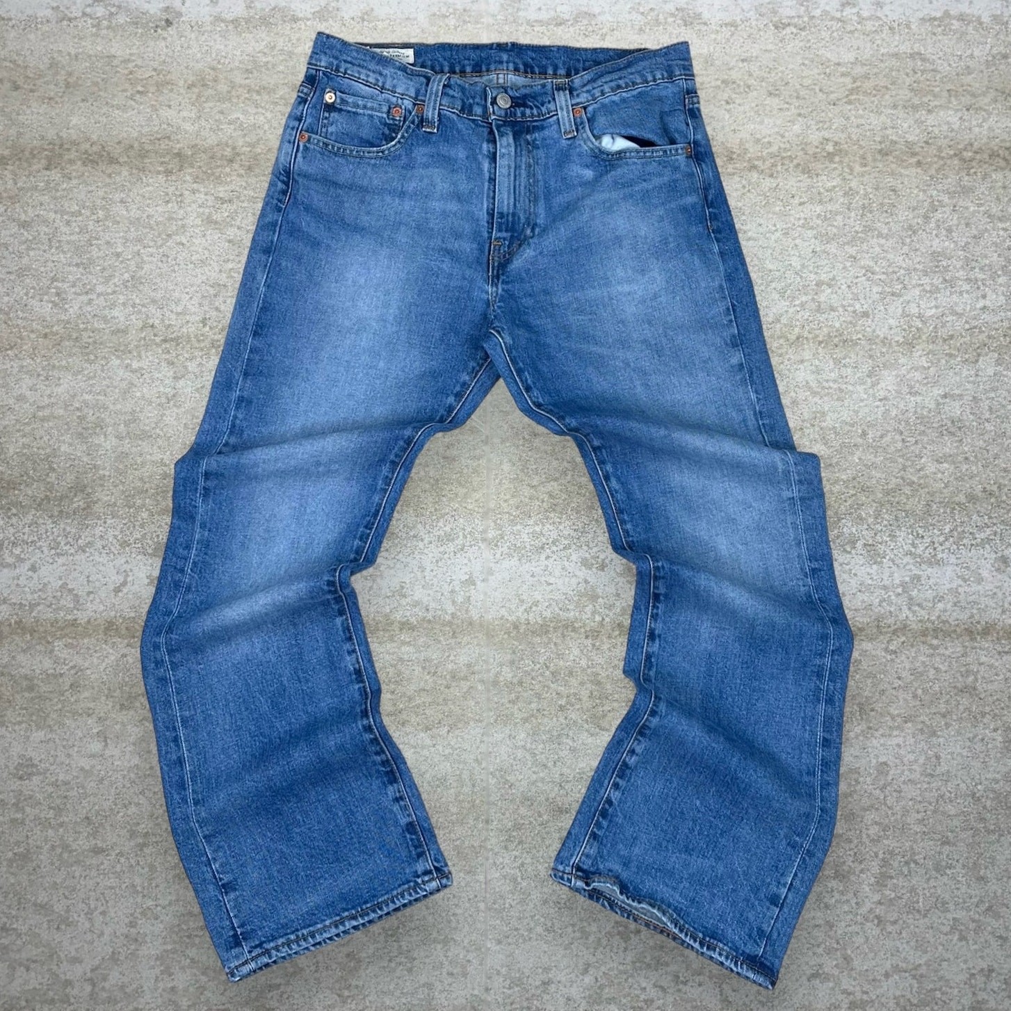 Vintage Y2K Levis Jeans 527 33x30 Slim Bootcut Flared Fit Medium Wash Big E image 2