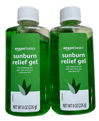 Lot of 2 Sunburn Relief Gel with Aloe Vera - 2 x 8 oz - Ex: 5/26
