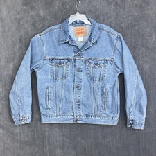 VTG Y2K Levi's Standard Denim Trucker Jacket Men's Large Blue Jean Classic ISSUE