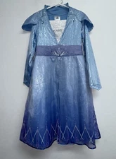 Disney Store Frozen Elsa Costume Dress Girls Size 5 6 Halloween Cosplay Blue