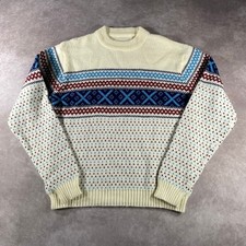 80s 90s Colorful Multipattern Knit Sweater Men s Medium