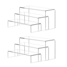 6-Pack Acrylic Display Risers   Clear 9 Inch Shelves for Retail, Cupcakes, Co...