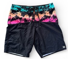 Billabong Fifty50 Pro Board Shorts Mens Sz 29 Black/Multi Very Good Condition