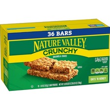 Crunchy Granola Bars Oats 'n Honey 36 Bars 26.82 OZ 18 Pouches 