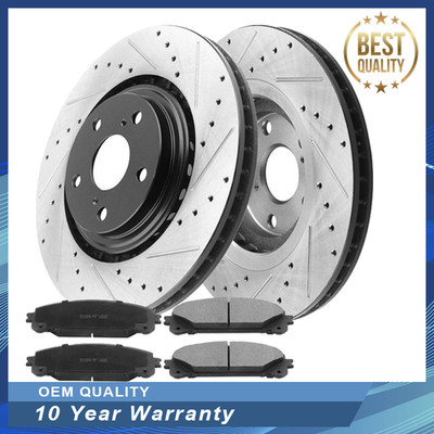 Front Disc Rotors and Ceramic Brake Pads for Toyota Highlander 2008-2019 Rotor