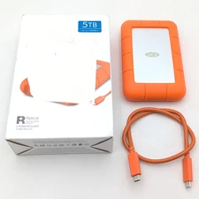 Lacie Rugged USB-C 5TB Portable External Hard Drive (2EUAPI-570) Orange