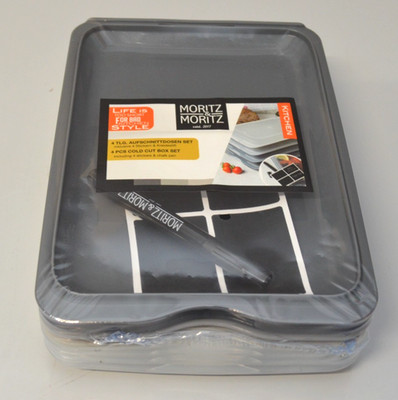Moritz & Moritz 4er Set Aufschnittboxen stapelbar Frischhaltedosen mit Deckel