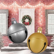 2 Pcs Giant Inflatable Christmas Balls 24IN PVC Jingle Bell