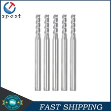 5 PCS 3/32" 4 Flute 3/8" LOC 1-1/2" Overall Length Carbide End Mill US