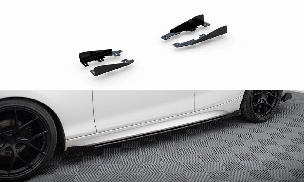 Side Flaps BMW 1 F20 M135i M140i M-Pack Maxton Spoiler Arrière Noir