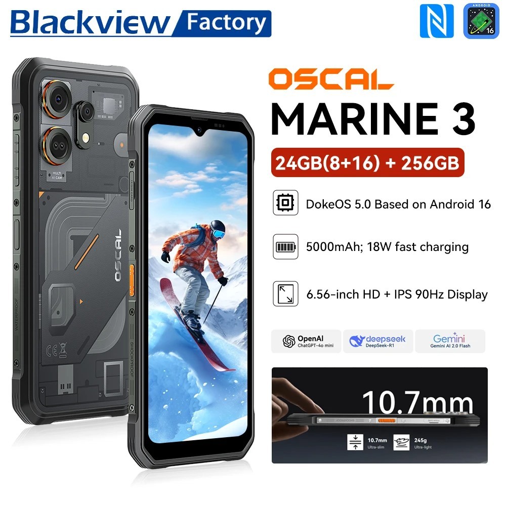 Blackview OSCAL MARINE 3 Robust Smartphone Android 16 24GB+256GB