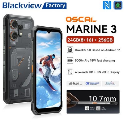 OSCAL MARINE3 Android16 タフネスマホ2TB 6.56 Blackview OSCAL MARINE 3 Robust Smartphone Android 16 24GB+256GB