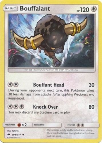 Bouffalant - 108/147 - Uncommon (Near Mint) Burning Shadows - Colorless Pokémon