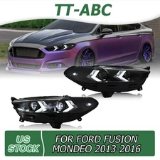 TT-ABC LED Sequential Headlights Assembly For Ford Fusion 2013-2016 Head Lamps