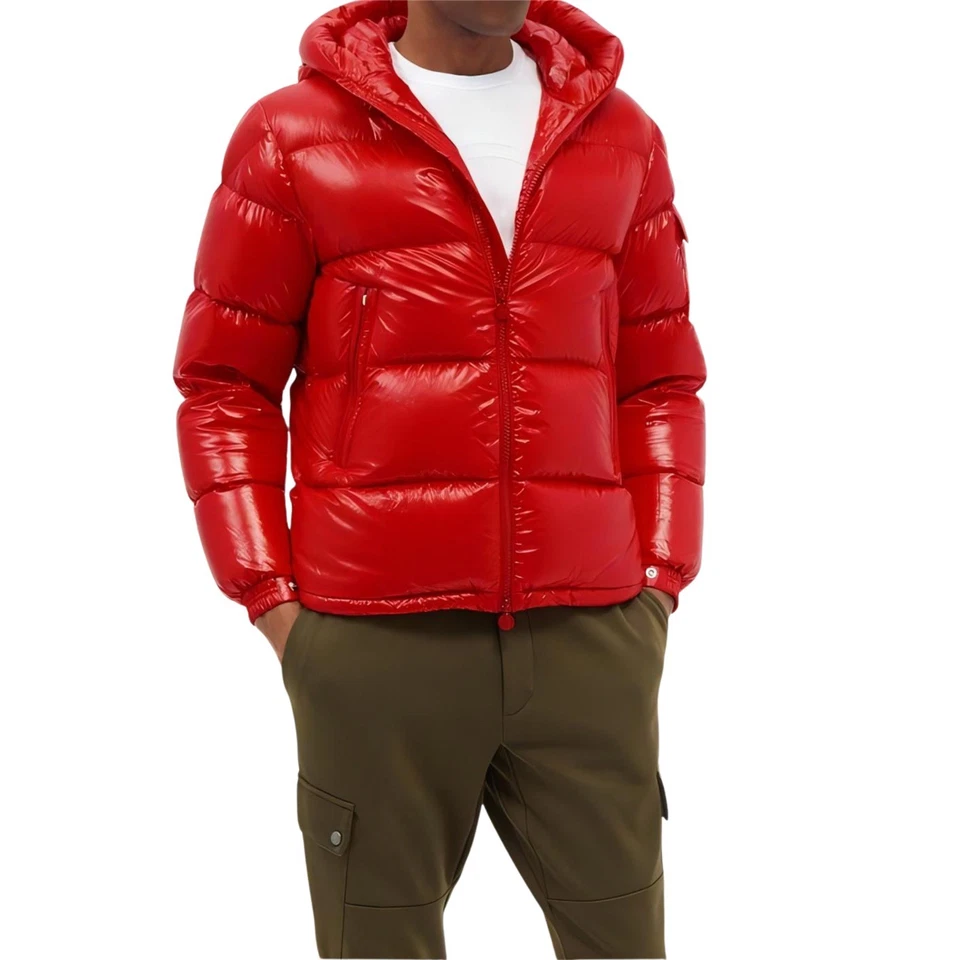 Chaqueta acolchada de invierno con capucha Monclrr para hombre - ligera, cálida, Foto 3 de 4