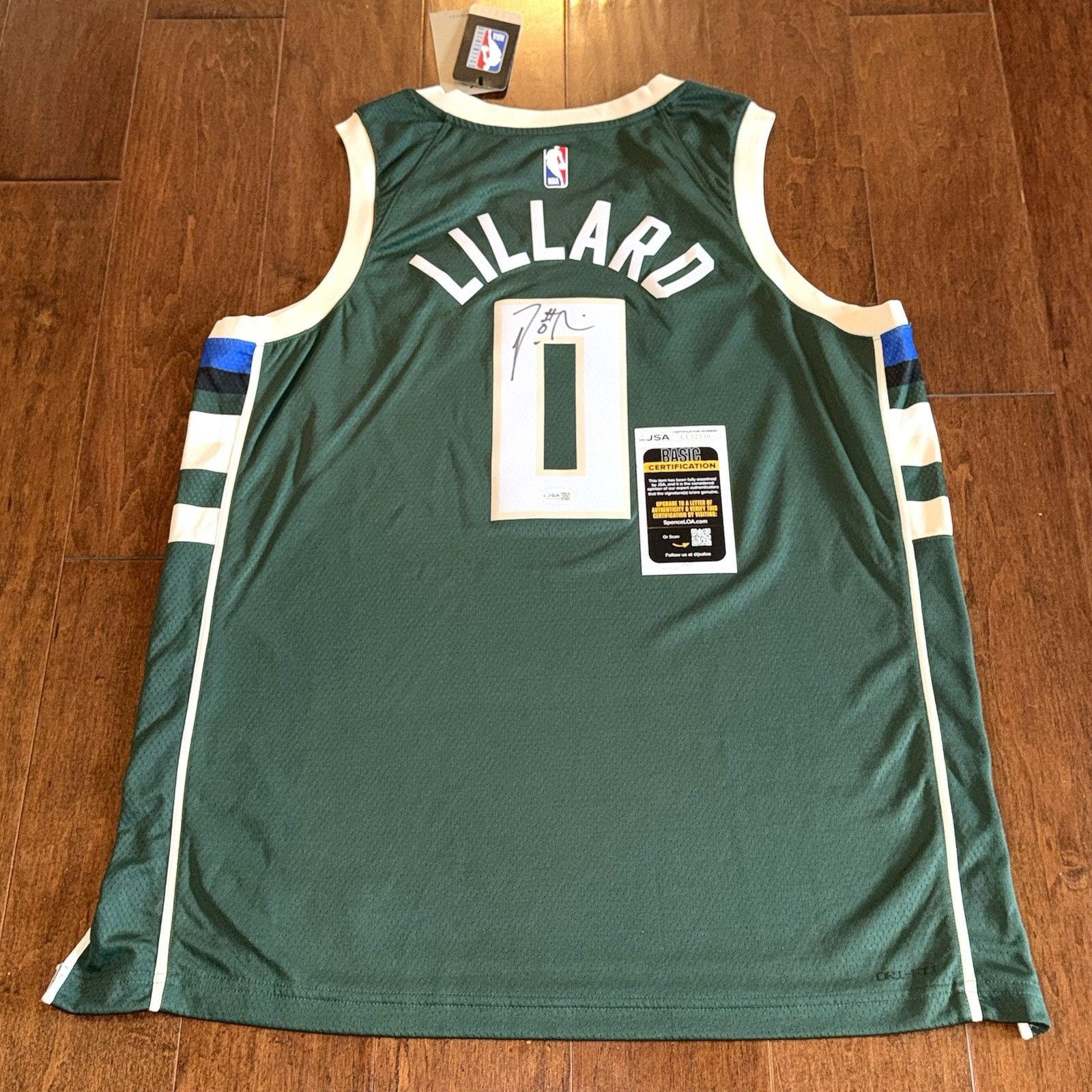 Damian Lillard Autographed Signed Milwaukee Bucks #0 BASKETBALL JERSEY JSA COA 